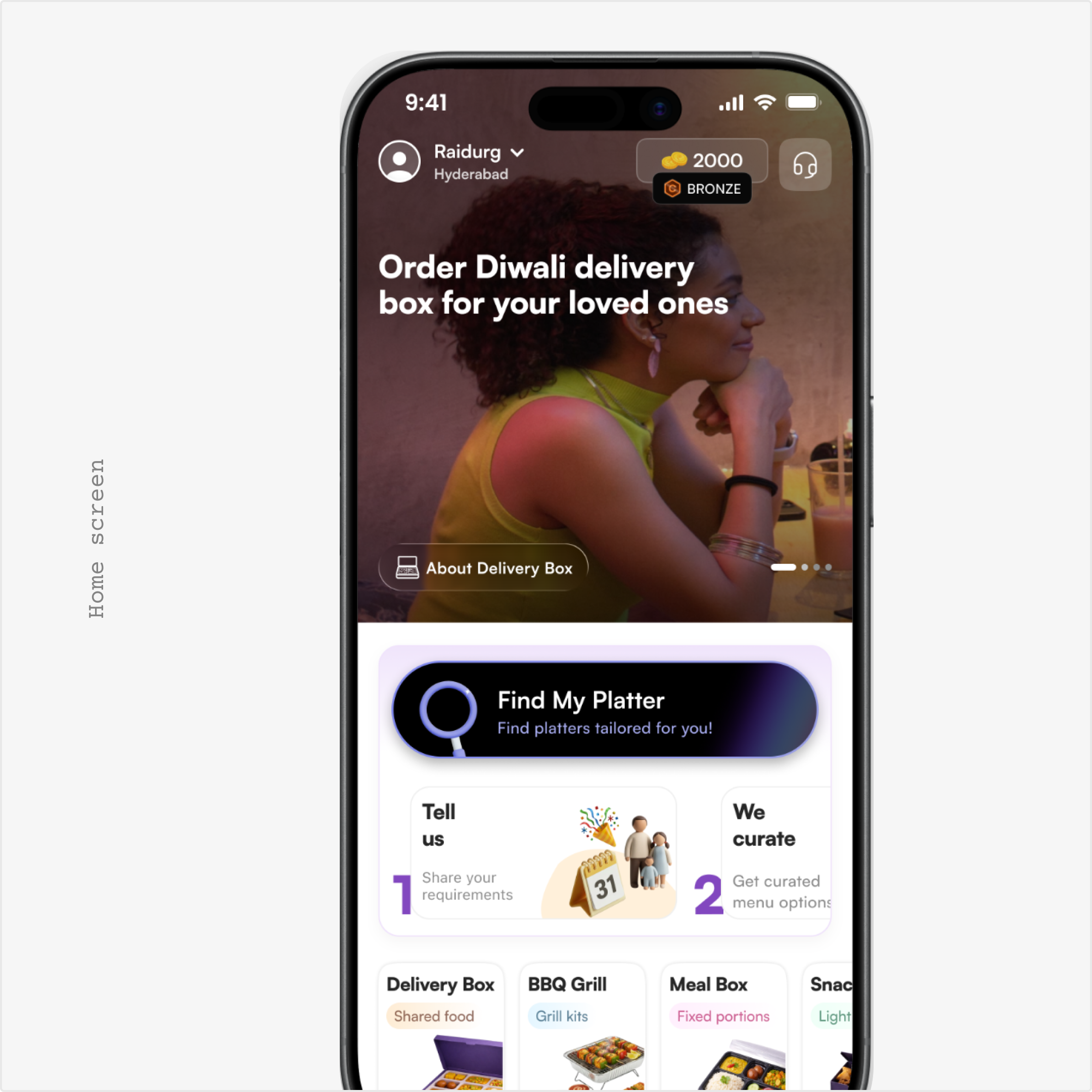 Home screen presentation frame