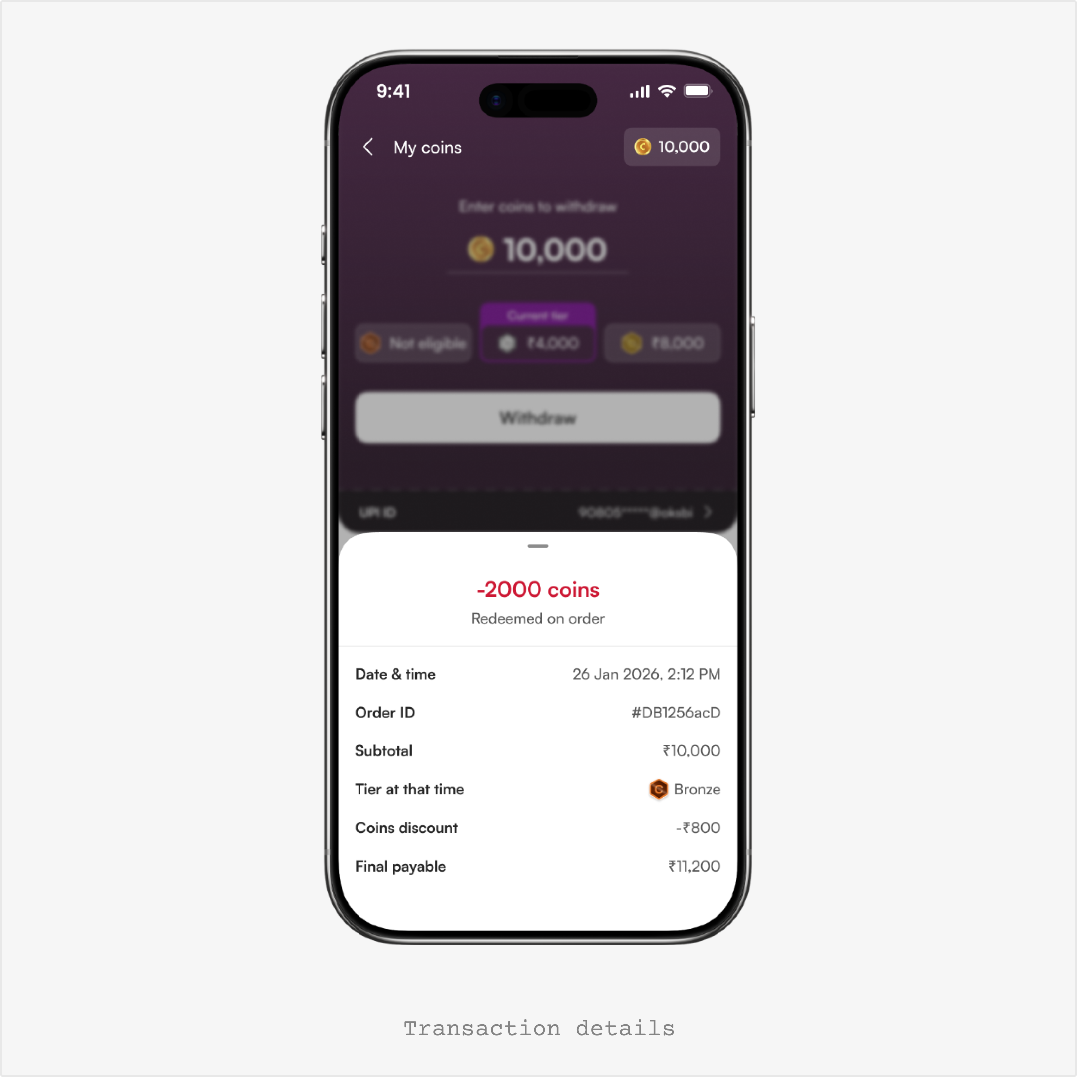 Referral history screen