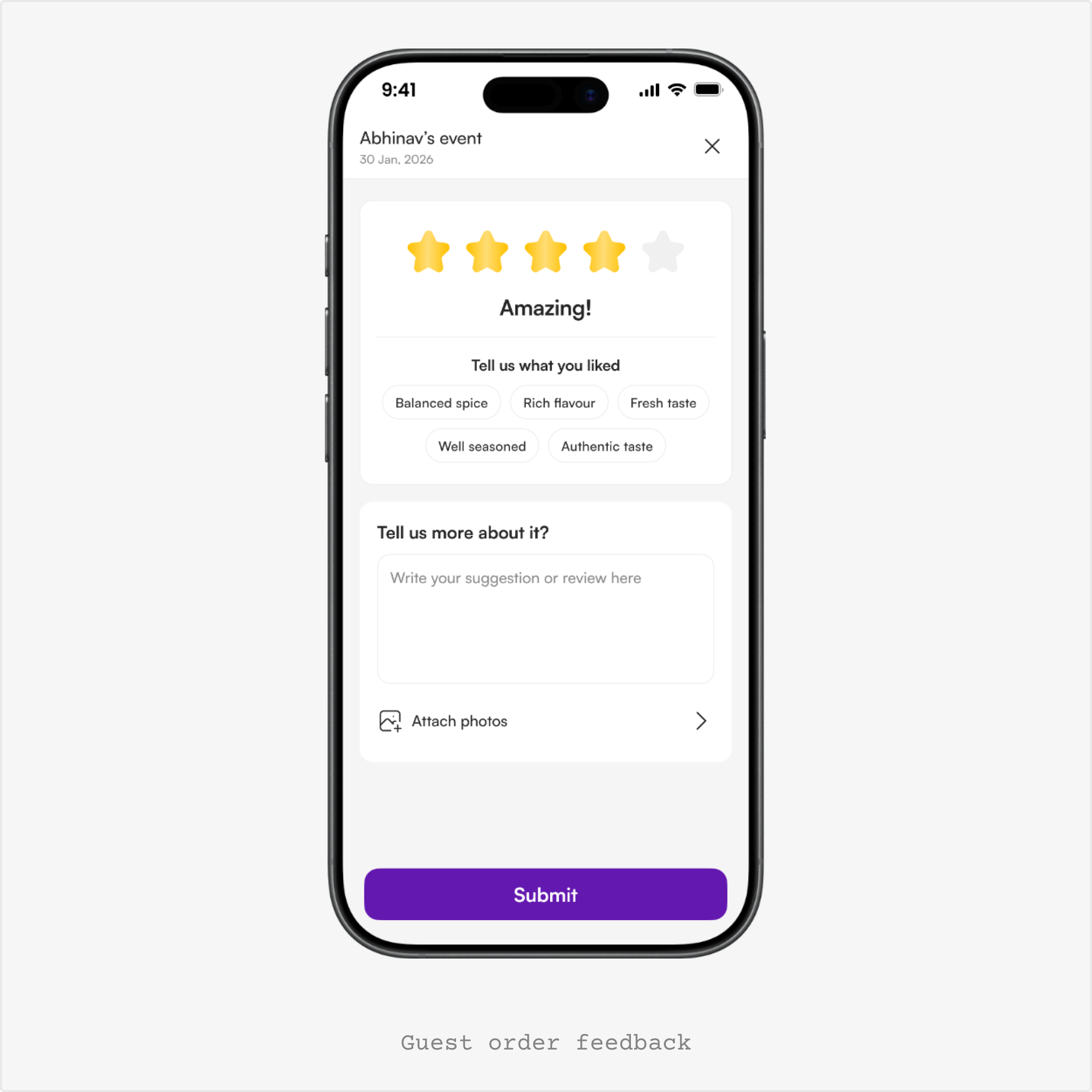 Guest feedback form