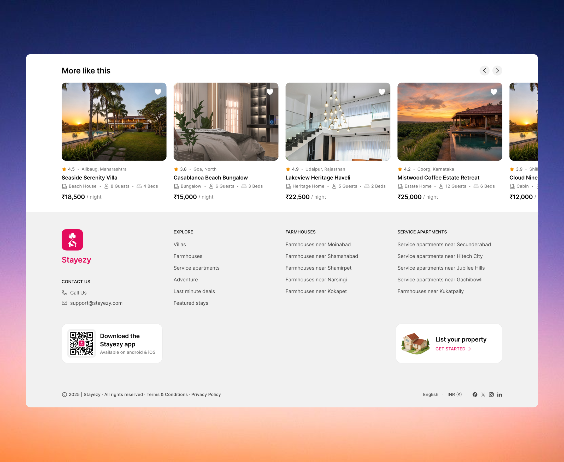Stayezy property listing page